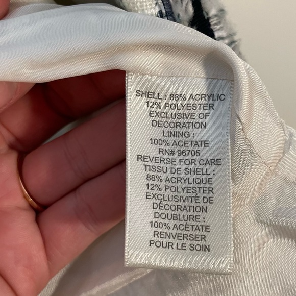 REBECCA TAYLOR Classic Tweed Blazer Fringe Bow 6 Preppy - Picture 5 of 6